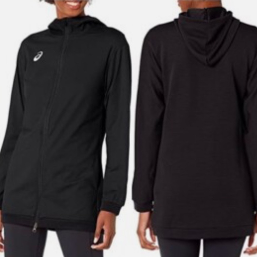 ASICS Women's Thermopolis Fleece Full Zip Black Hoody Jacket Size XS